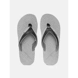 Woodland Men Black & Grey Printed Thong Flip-Flops image 1