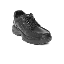 Woodland Men Black Leather Flat Boots image 1