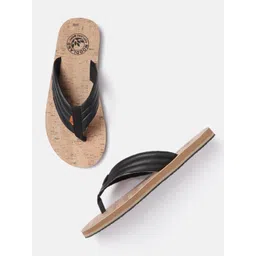 Woodland Men Black Solid Leather Comfort Sandals-picture-19