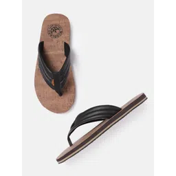 Woodland Men Black Solid Leather Comfort Sandals-picture-22