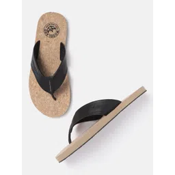 Woodland Men Black Solid Leather Comfort Sandals-picture-21