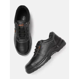 Woodland Men Black Solid Leather Sneakers-picture-10