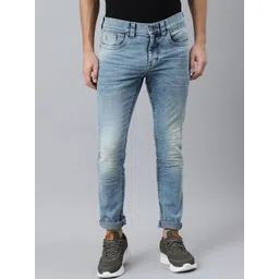 Woodland Men Blue Heavy Fade Stretchable Jeans-picture-15