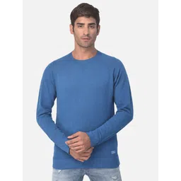 Woodland Men Blue Solid Cotton Pullover-picture-32
