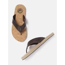 Woodland Men Brown Solid Leather Comfort Sandals-picture-17