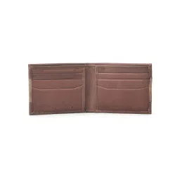 WOODLAND Men Brown Typography Wallet image 3