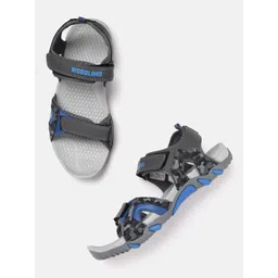 Woodland Men Grey & Blue Solid Sports Sandals-picture-18