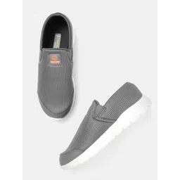 Woodland Men Grey Woven Design Slip-On Sneakers-picture-27