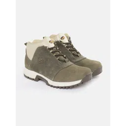 Woodland Men Nubuck Leather Colourblocked Mid-Top Sneakers-picture-18