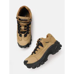 Woodland Men Nubuck Leather Trekking Shoes-picture-12