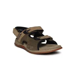 Woodland Men Olive Green & Brown Sandals-picture-24