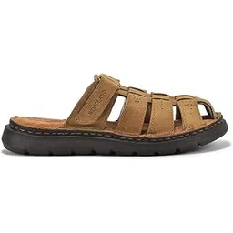 woodland Men S Camel Nubuck Leather Sandal-picture-10