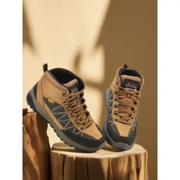 Woodland Men Textured Round Toe Laced Up Boots-picture-29