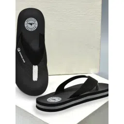 Woodland Men's Black Flip Flops-picture-10