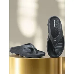 Woodland Men's Black Flip Flops-picture-10