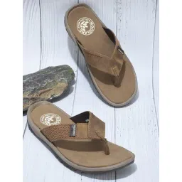 Woodland Men's Camel & Beige Flip Flops-picture-21