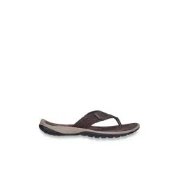 Woodland Men's Dark Brown & Beige Flip Flops-picture-34