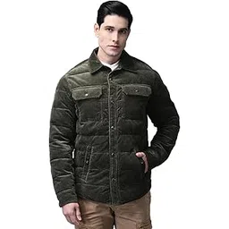 woodland Men’s Dark Olive Green Cotton – Casual Shirt Collar Outerwear with Button Closure & Multiple Pockets-picture-15