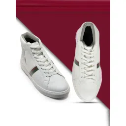 Woodland Men's Off White Ankle High Sneakers-picture-18