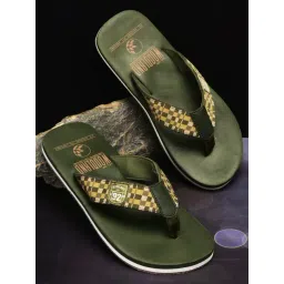 Woodland Men's Olive Flip Flops-picture-19