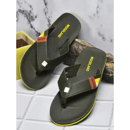 Woodland Men's Olive Flip Flops-picture-26