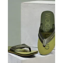 Woodland Men's Olive Flip Flops-picture-23
