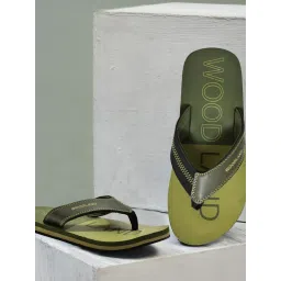 Woodland Men's Olive Flip Flops image 1