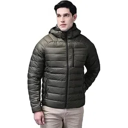 woodland Men’s Olive Green Hooded – Quilted, Water-Resistant, Windproof Nylon Winter Coat with Full Zip & Zippered Pockets – Lightweight Casual-picture-12