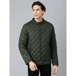 Woodland Olive Regular Fit Quilted Jacket-picture-31