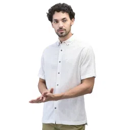 Woodland White Regular fit Solid Shirt image 3
