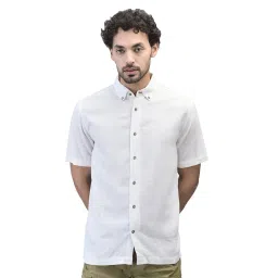 Woodland White Regular fit Solid Shirt image 1