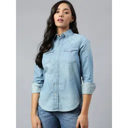 Woodland Women Blue Casual Shirt-picture-33