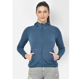 Woodland Women Blue Hooded Sweatshirt-picture-37
