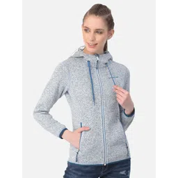 Woodland Women Blue Hooded Sweatshirt-picture-32