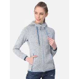 Woodland Women Blue Hooded Sweatshirt-picture-22
