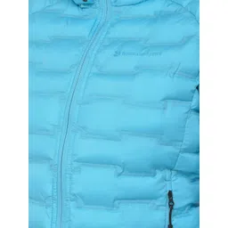 Woodland Women Blue Solid Water Resistant Puffer Jacket image 5