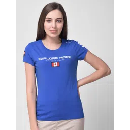 Woodland Women Blue Typography T-shirt-picture-27