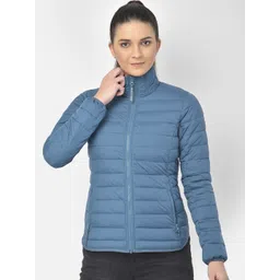 Woodland Women Blue Water Resistant Puffer Jacket-picture-23