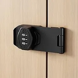 WOODONICK Keyless Cabinet Lock 3-Digit Password Combination Code Hasp Latch Lock Twist Knob Wooden Drawer Cupboard Locker Gun-Safe Closet Box (Black, 3 Inch)-image-2
