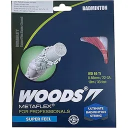 WOODS METAFLEX PRO Badminton Strings, 0.66mm / 22 GA (WD 66 Ti, 10m / 33 Feet) (RED)-picture-23