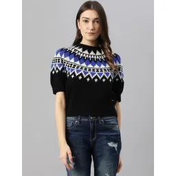 Woods Black & Blue Printed Pullover-picture-10