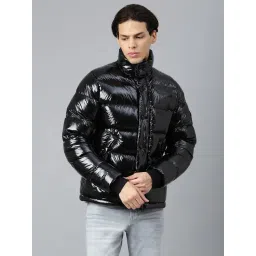 Woods Black Regular Fit Quilted Jacket-picture-31