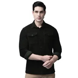 Woods Green Cotton Regular Fit Striped Shirt-picture-15