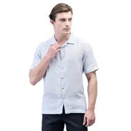 Woods Light Blue Regular Fit Cotton Shirt-picture-40