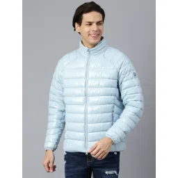 Woods Light Blue Regular Fit Quilted Jacket-picture-30