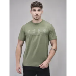 Woods Olive Cotton Regular Fit Printed T-Shirt-picture-12