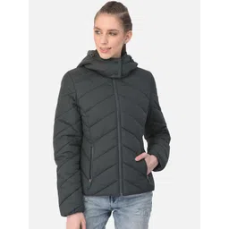 Woods Women Green Water Resistant Padded Jacket-picture-25