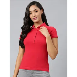 Woods Women Red Polo Collar T-shirt-picture-21