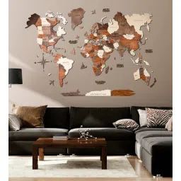 woodsify 3D World Map Wooden Wall Art- Xl Size-picture-28