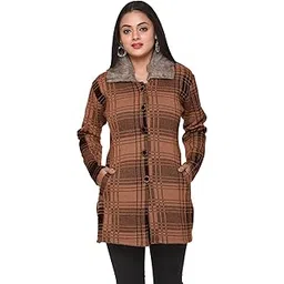 wool 4u Women Ladies Girls Winter Wear Woolen Open Front Buttoned Collar Neck Stylish Party Winter Wear Coat Cardigan Sweater-picture-11